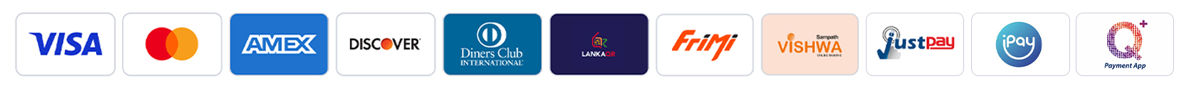 Pay by Visa, MasterCard and SampathVishwa