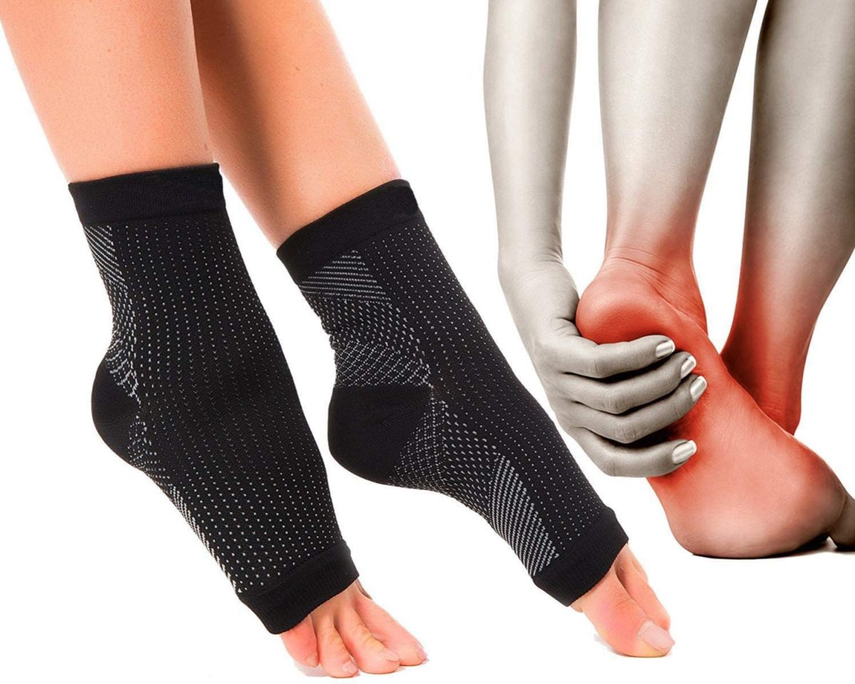 HAZO PLANTAR FASCIITIS ANKLE COMPRESSION SLEEVE WITH ARCH