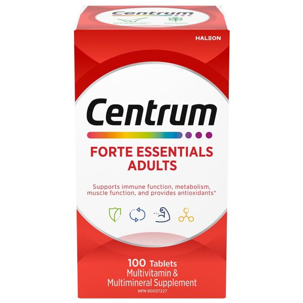 Centrum Adult Forte Essentials Mulitvitamins/Minerals Supplement | 100 tabs