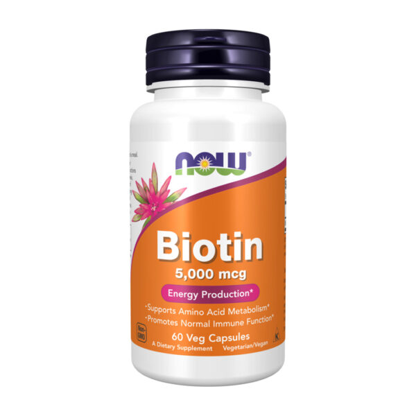 Now Biotin 5000 mcg - 60 Veg Capsules