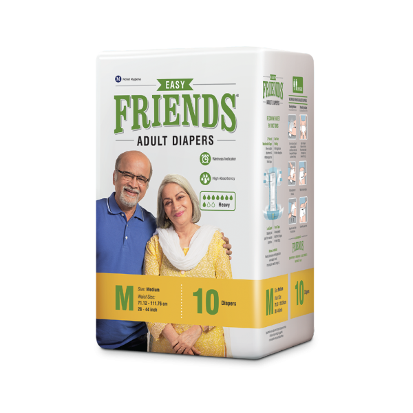 Friends Easy Adult Diapers (M) 10’s – Unisex