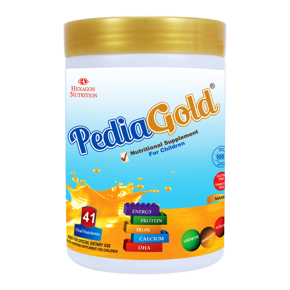 PediaGold_Mango_Final-1 PediaGold β Nutritional Supplement for Kids - Image 1