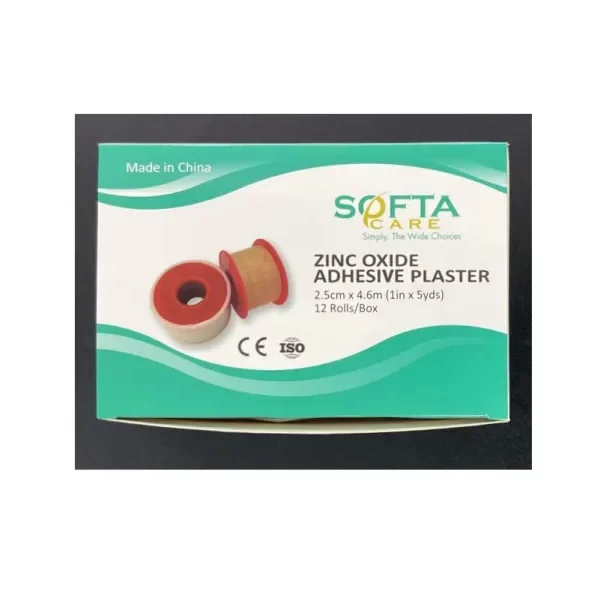 Softa Care Zinc Oxide Adhesive Plaster Box ( 2.5cm × 4.6m / 1in × 5Yards )