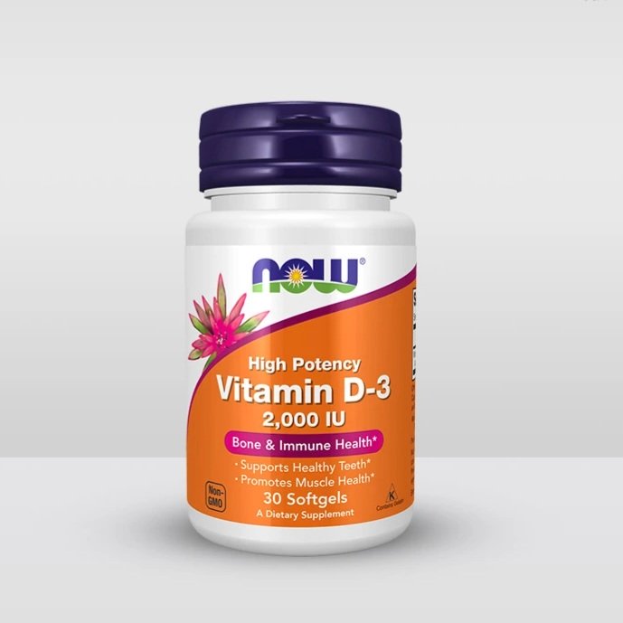 1746010260_NOW07-Now Foods Vitamin D-3 2000 IU 30 Softgels Now Vitamin D-3 2000 IU - 30 Softgels - Image 1