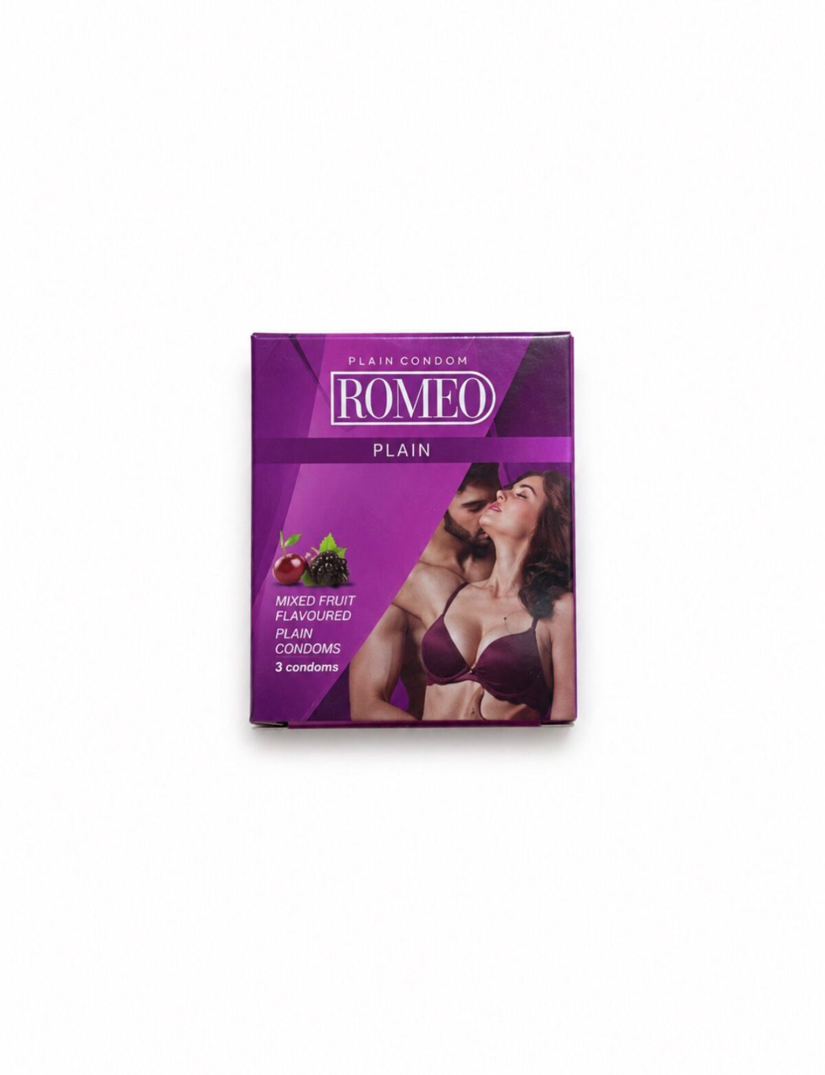 Romeo Plain Condoms – Mixed Fruit Flavoured | Pack of 3 - Image 1