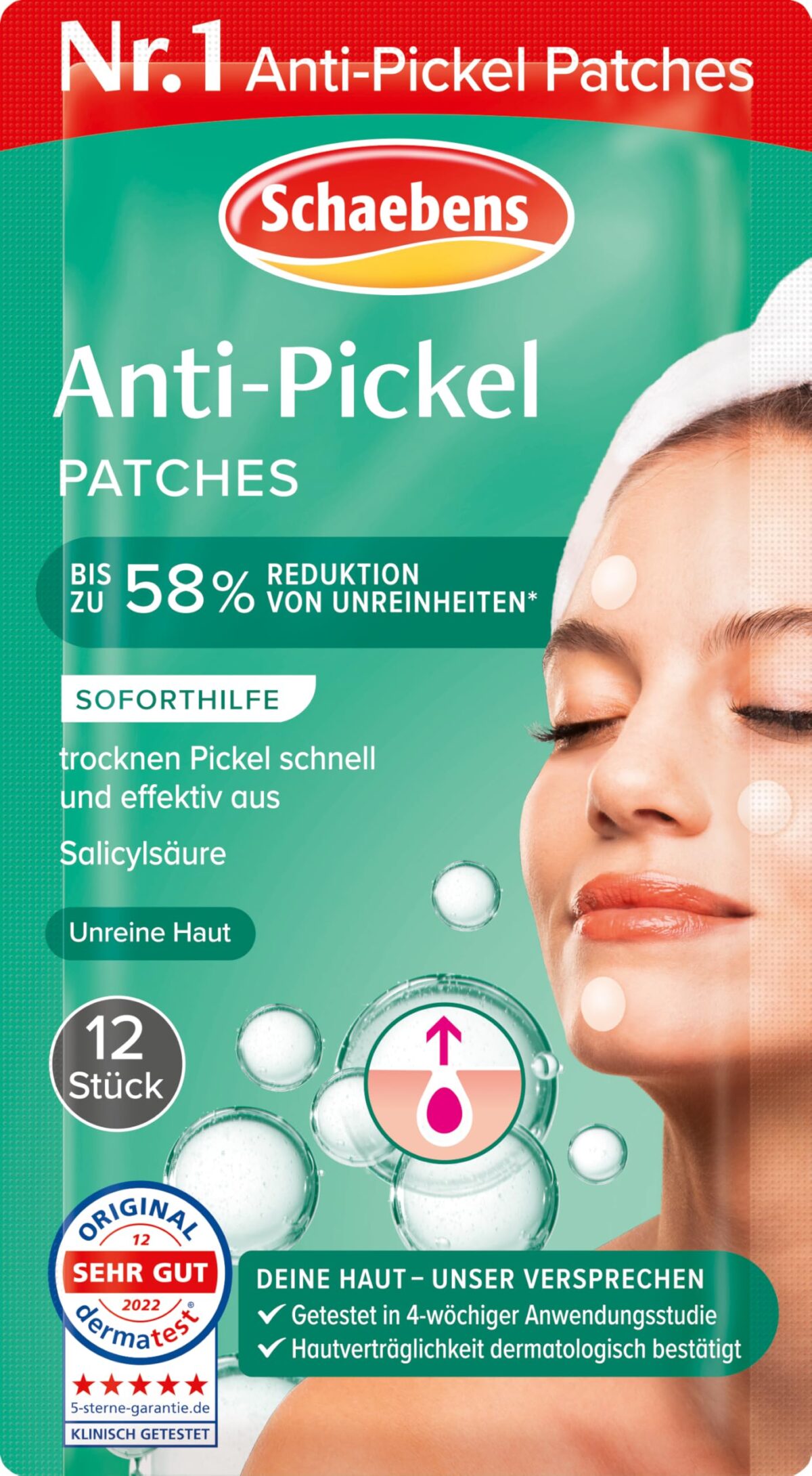 816YjjD0U2L Schaebens Pure Skin Anti Pimple Patches - 12 Patches - Image 1